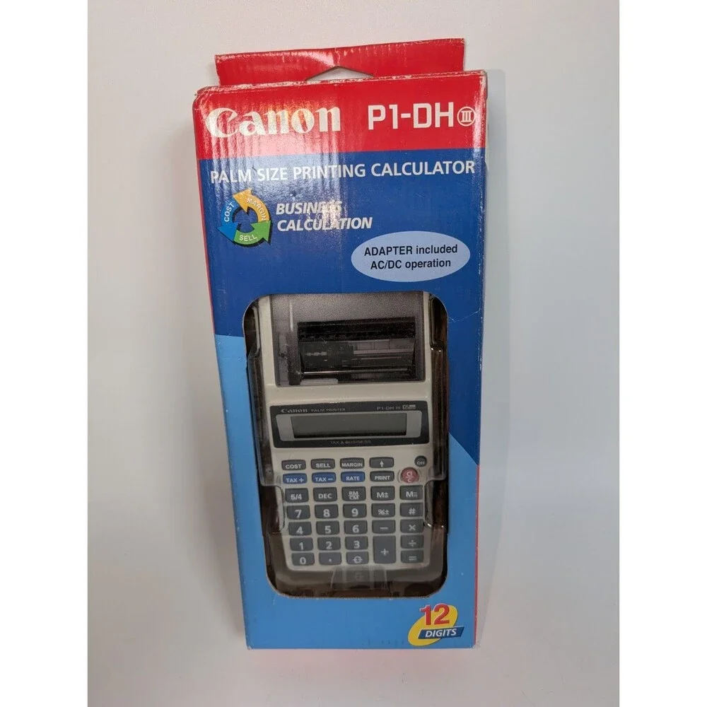 Canon P1-DH III Palm Size Printing Calculator New In Box 12 Digit Business AC
